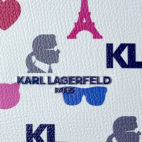 Karl Lagerfeld White Tote with heart accessory, NWT - Picture 9 of 15